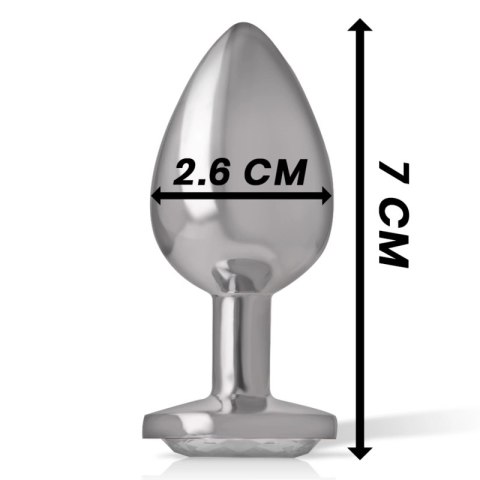 Intense Aluminiowa Wtyczka Anatomiczna Srebrny Kryształ Rozmiar S
