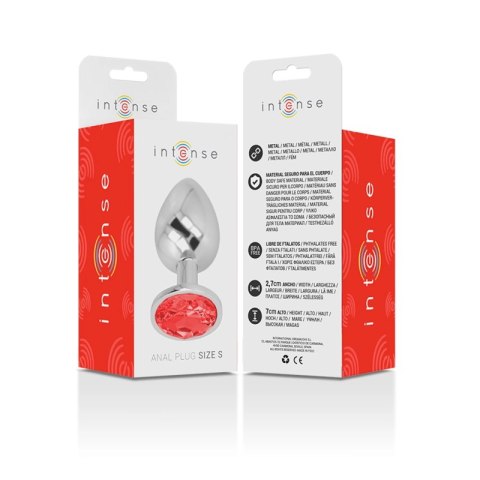 Intense Diamond Plug Aluminium Metalowy Korek z Czerwonym Kryształem S