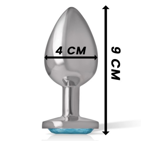 Intense Korek Metalowy Anatomiczny L Niebieski Kryształ Serca 9cm