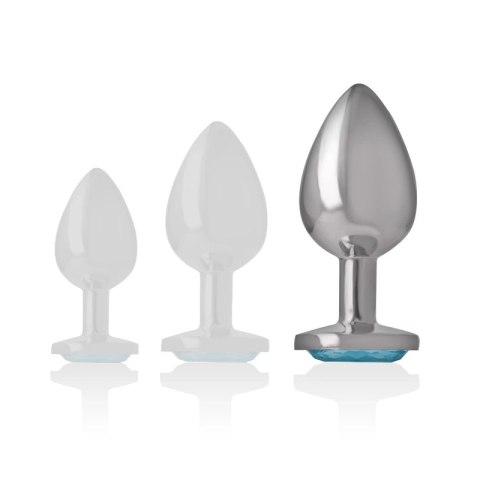 Intense Korek Metalowy Anatomiczny L Niebieski Kryształ Serca 9cm