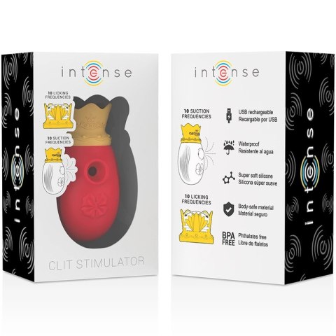 Intense Clitorial Pulsator Red - 10 Trybow Fali i Ruchu, Wodoodporny