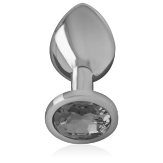Intense Aluminium Plug L - Korek z czarnym szkłem, rozmiar L, metalowy