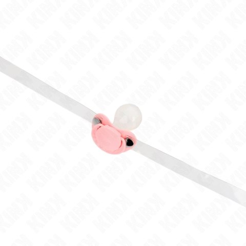 KINK Rożowy smoczek z regulowanym paskiem 43-60 cm 5,5x4 cm silikon