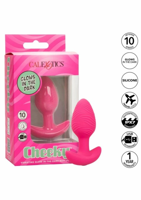 Cheeky Cheeky Glow Vibrating Plug S silikonowy świecący IPX7 USB