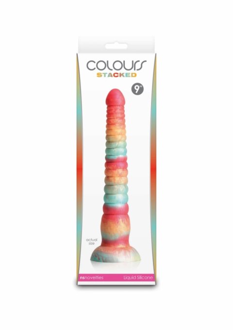 Colours Stacked 9 inch - model trojkolorowy, silikon premium, 23 cm