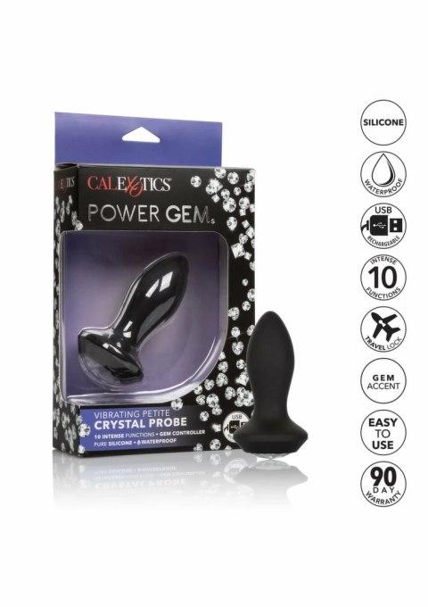 CalExotics Power Gem Vibrating Petite Crystal Probe silikonowa sonda LED