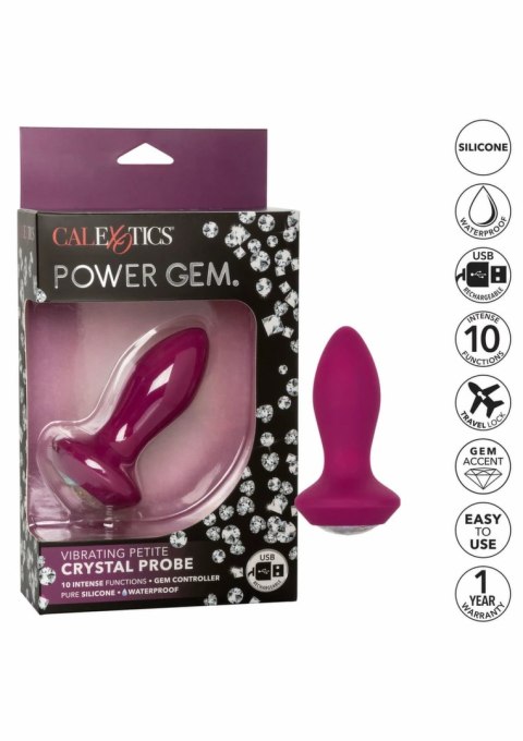 CalExotics Power Gem Vibrating Petite Crystal Probe silikonowy fioletowy
