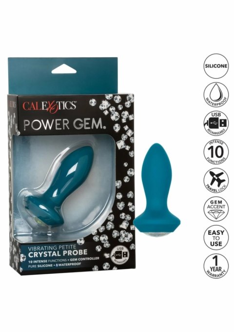 CalExotics Power Gem Vibrating Petite Crystal Probe silikonowy fioletowy