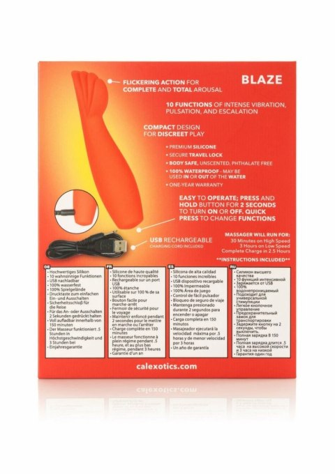 CalExotics Red Hot Blaze - kompaktowy stymulator silikonowy, 10 trybow