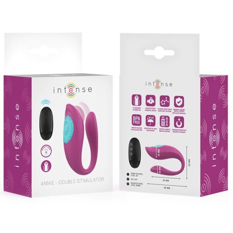 Intense Annie fioletowy stymulator U z pilotem, 10 trybow, USB