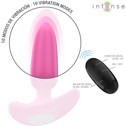 Intense Ross wibrujący plug analny 10 trybow pilot rożowy 11cm