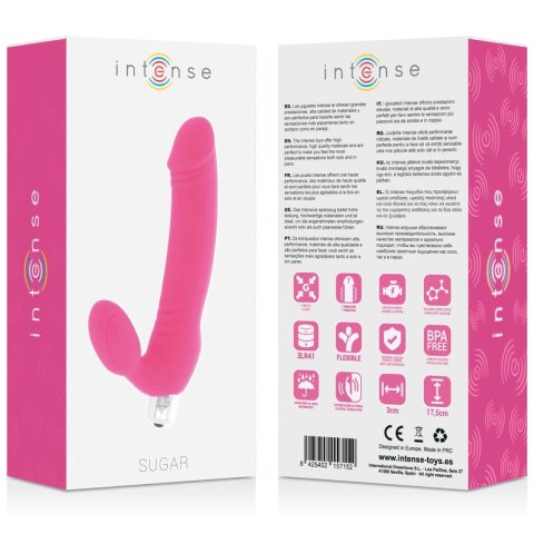 Intense Sugar Fuksja - silikonowy model wibracyjny 7 trybow 17,5 cm