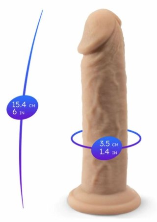 Real Skin Model 2 - 15,2 cm, silikonowy, dwuwarstwowy, z przyssawką