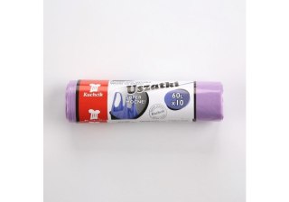 Worki na śmieci 10szt. super mocne 60l USZATKI | 601