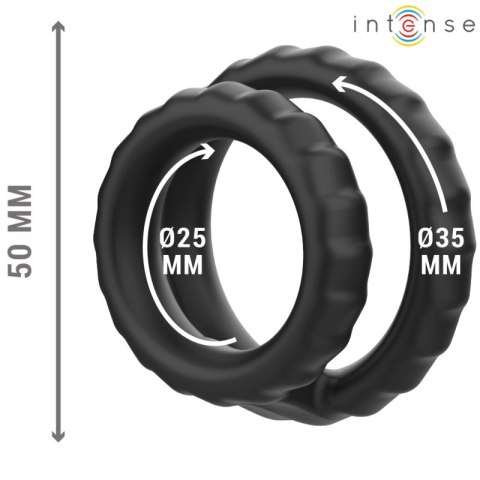 Intense Dewey Double Pierścień Silikonowy Czarny Model 2 5cm