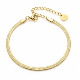 Bransoletka stal chirurgiczna pozłacana 14k złotem, żyłka 3mm BST1636