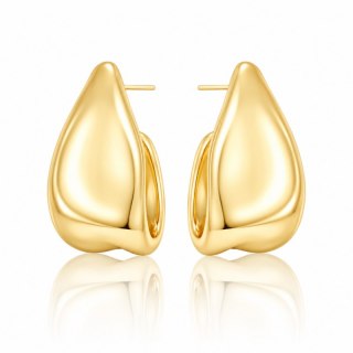 Kolczyki ze stali szlachetnej platerowane 14k złotem, sztyft KST3620