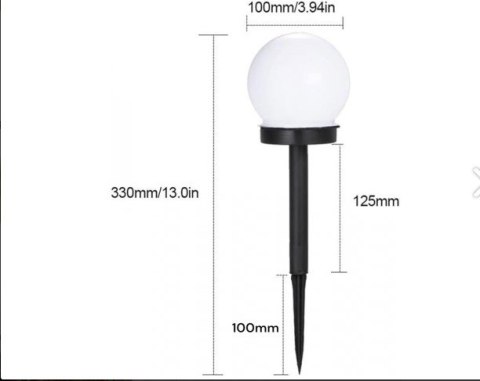 Lampa solarna LED 33cm - zestaw 2 sztuk 2600