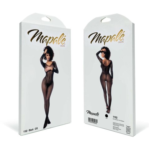 Leg Avenue Bodystocking z Długim Rękawem Czarny Uniwersalny Rozmiar