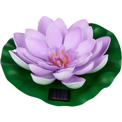 LAMPA SOLARNA LILIA WODNA 18CM FIOLET