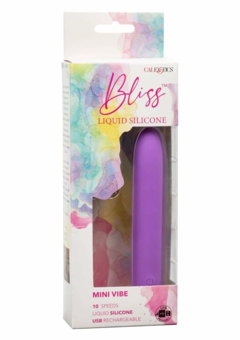 CalExotics Bliss Mini Vibrator silikonowy kompaktowy 10 trybow USB fioletowy