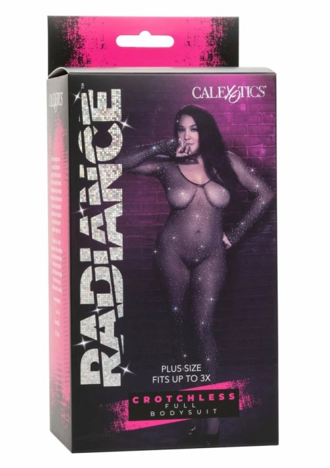 CalExotics Radiance Plus Size Bodystocking z siateczki z kryształkami 3XL