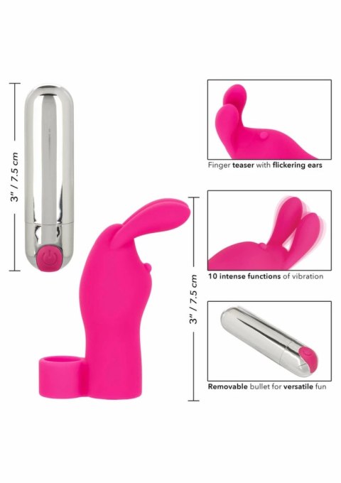 CalExotics Rechargeable Finger Bunny silikonowy mini masażer USB rożowy