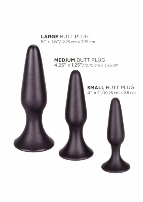 CalExotics Silicone Anal Trainer Kit - Zestaw trzech anatomicznych aplikatorow