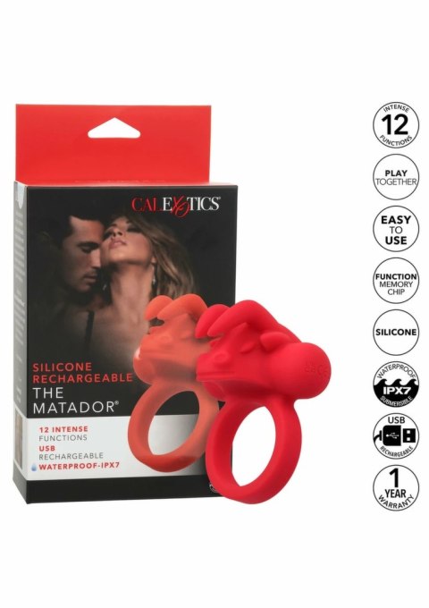 CalExotics Silicone Rechargeable The Matador - pierścień wibrujący, 12 trybow