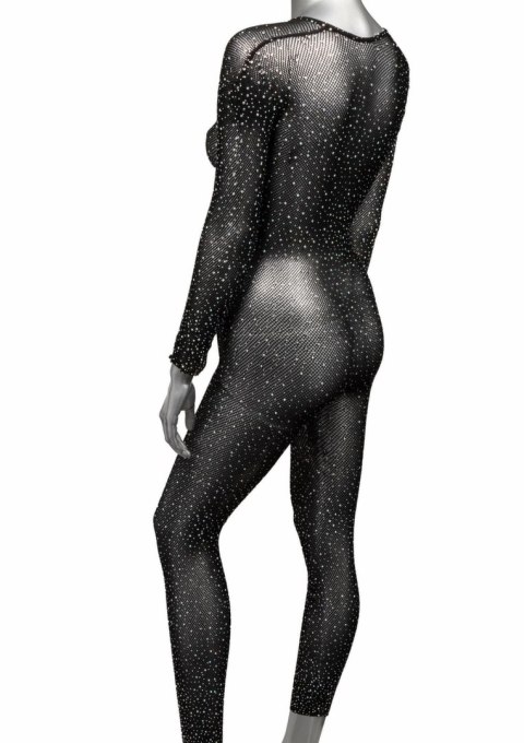 CalExotics Radiance Crotchless Bodystocking - siateczkowy kombinezon z kryształkami