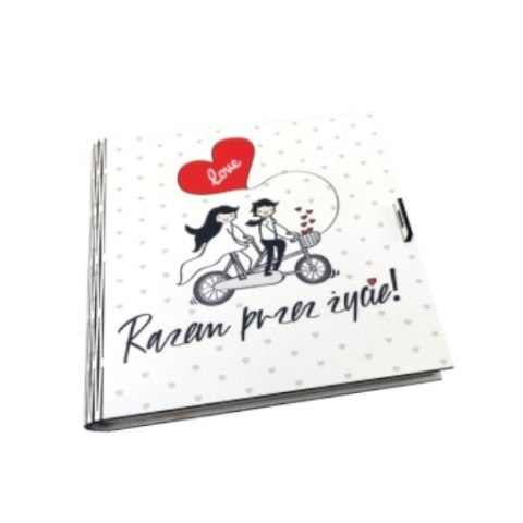 Pudełko na pieniądze 16 x 16cm kwadrat dla Młodej Pary seria Rower 3308-RR