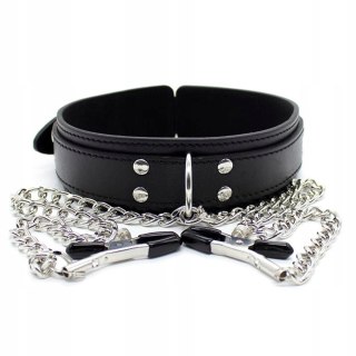 Obroża Collar With Nipple Clamps