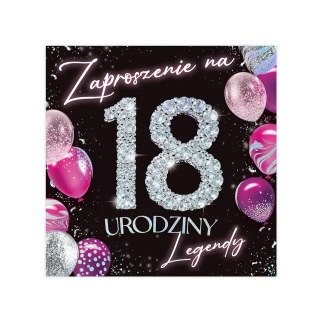 Zaproszenia 10szt. KW LUX 18 Urodziny - 13