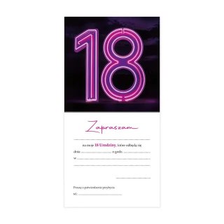Zaproszenia 10szt. KW LUX 18 Urodziny - 16