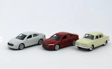 Auto metalowe WELLY 1:34 PRL SKODA MIX