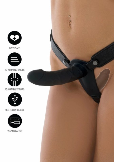 Hidden Desire INFERNO Double Vibrating Strap-On Silicone 14 cm - podwojna stymulacja, pilot