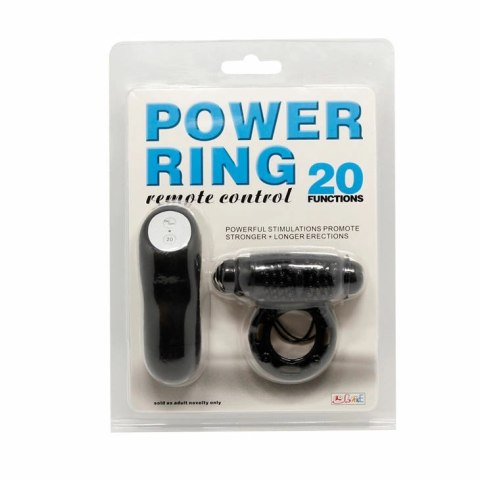BAILE Pilot Ring Czarny 20V - pierścień intymny z pilotem, 20 trybow