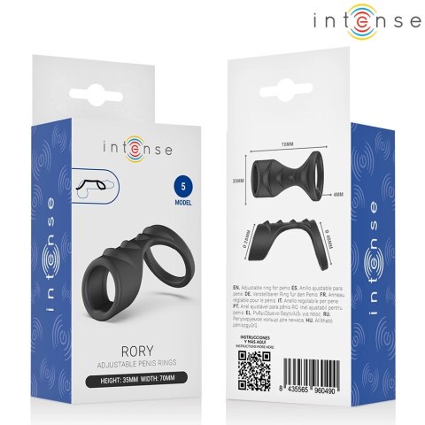 INTENSE RORY Model 5 - Regulowany pierścień intymny, teksturowany, elastyczny