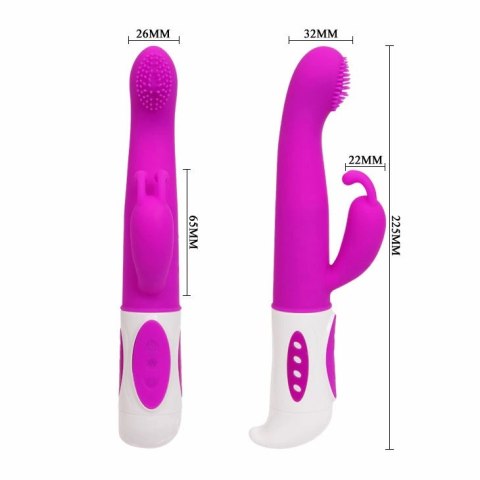 PRETTY LOVE Hugh Inteligentny krolik liliowy silikonowy 22,5 cm
