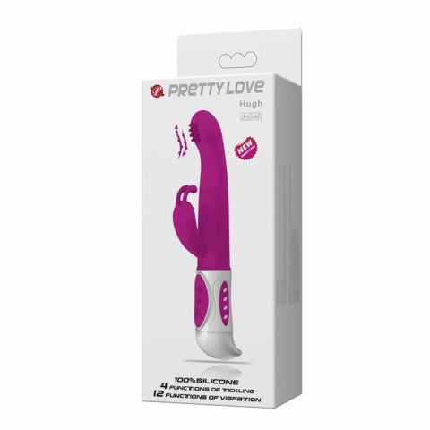 PRETTY LOVE Hugh Inteligentny krolik liliowy silikonowy 22,5 cm
