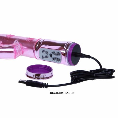 BAILE Butterfly Rotator Rożowy - wielofunkcyjny masażer 29cm USB