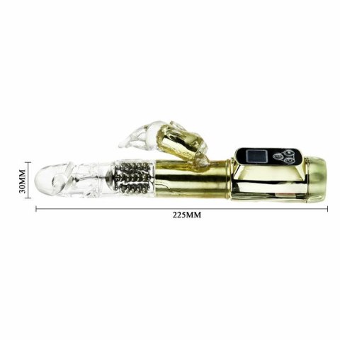 BAILE Rabbit Siberia Passion Gold - wibrator rotacyjny LED, złoty