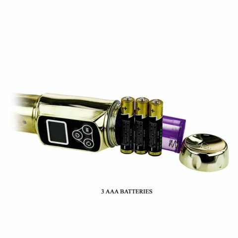 BAILE Rabbit Siberia Passion Gold - wibrator rotacyjny LED, złoty