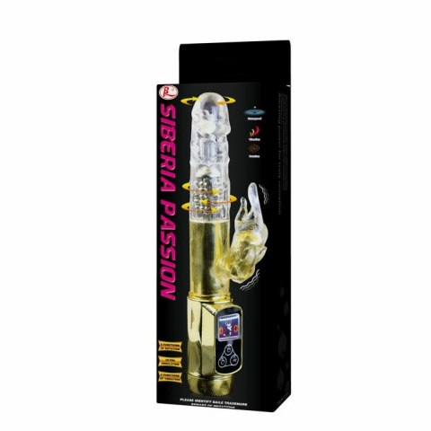 BAILE Rabbit Siberia Passion Gold - wibrator rotacyjny LED, złoty
