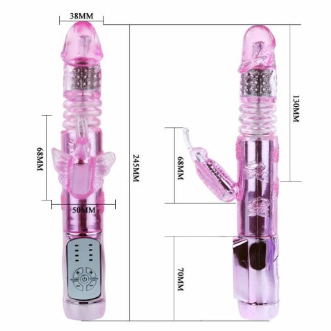 BAILE Rabbit Throbbing Butterfly maszyna intymna USB 12 trybow fioletowa