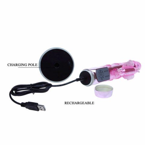 BAILE Rabbit Throbbing Butterfly maszyna intymna USB 12 trybow fioletowa