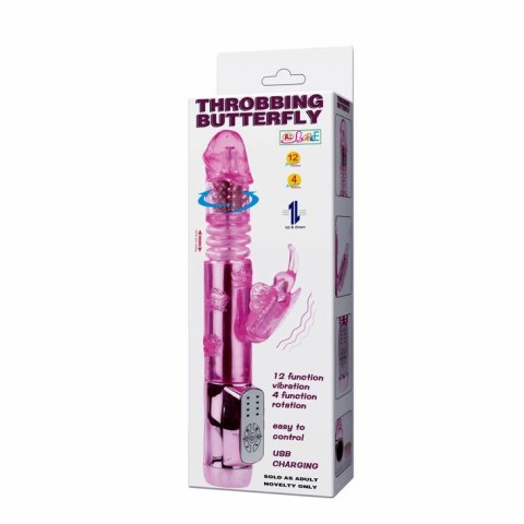 BAILE Rabbit Throbbing Butterfly maszyna intymna USB 12 trybow fioletowa