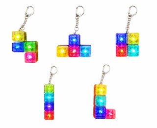 Antystresowy brelok klikacz clicker tetris led B-3091