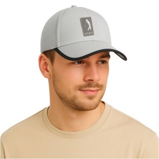 Czapka z daszkiem męska letnia z siateczki sport szara CHSO11540-1