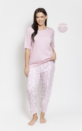 PIŻAMA ADRIA 3569 KR R.2XL-3XL XXL różowy